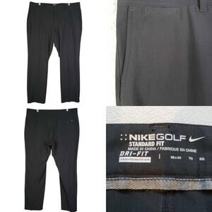 Nike Dri-Fit Golf Pants Men’s Size 38x30 Black Flat Front Chino Performance